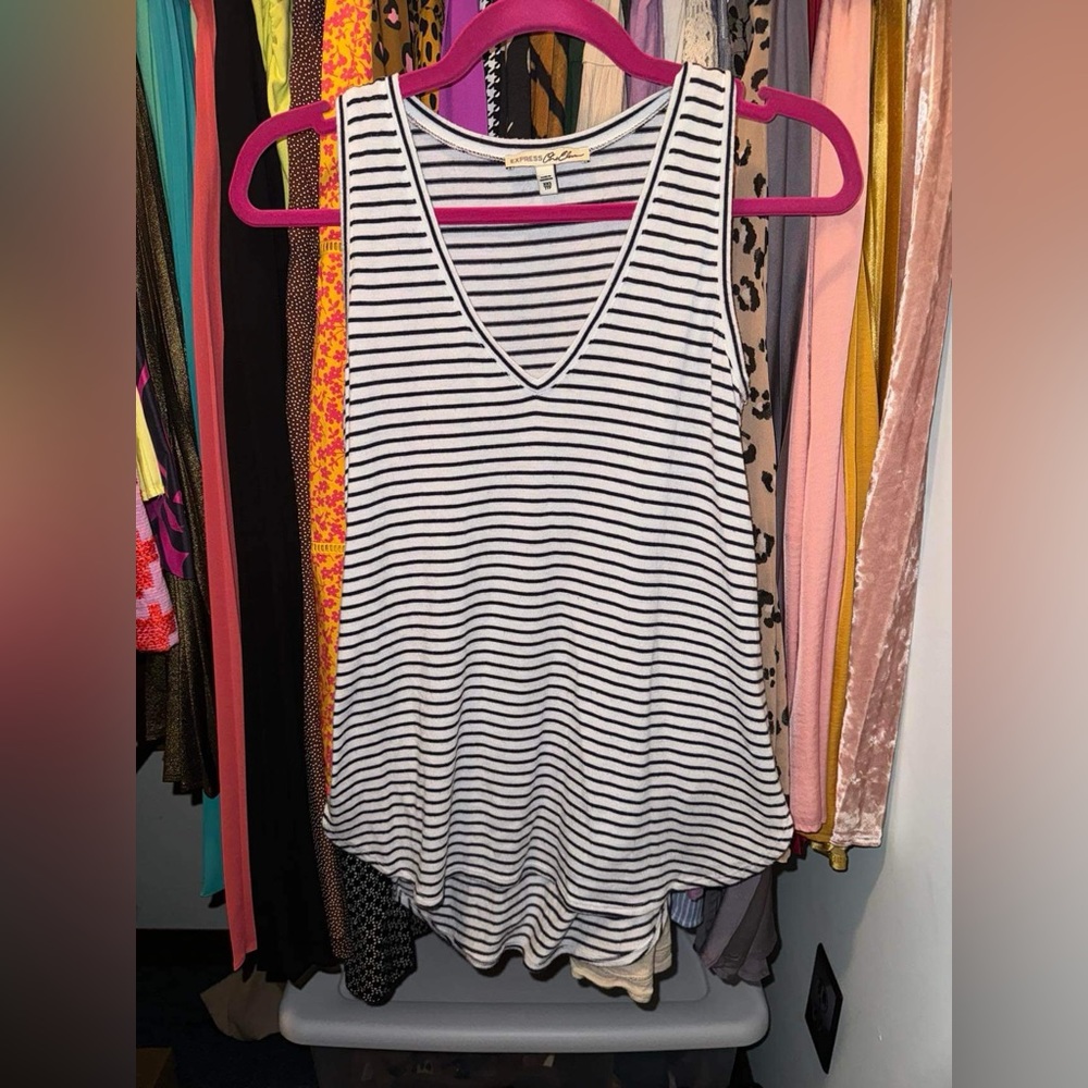 Express One Eleven Striped Tank Size XXS but runs very large best for a S